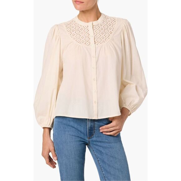 Joes Embroidered Eyelet Long Sleeve Button-up Top-NWT - Picture 1 of 3